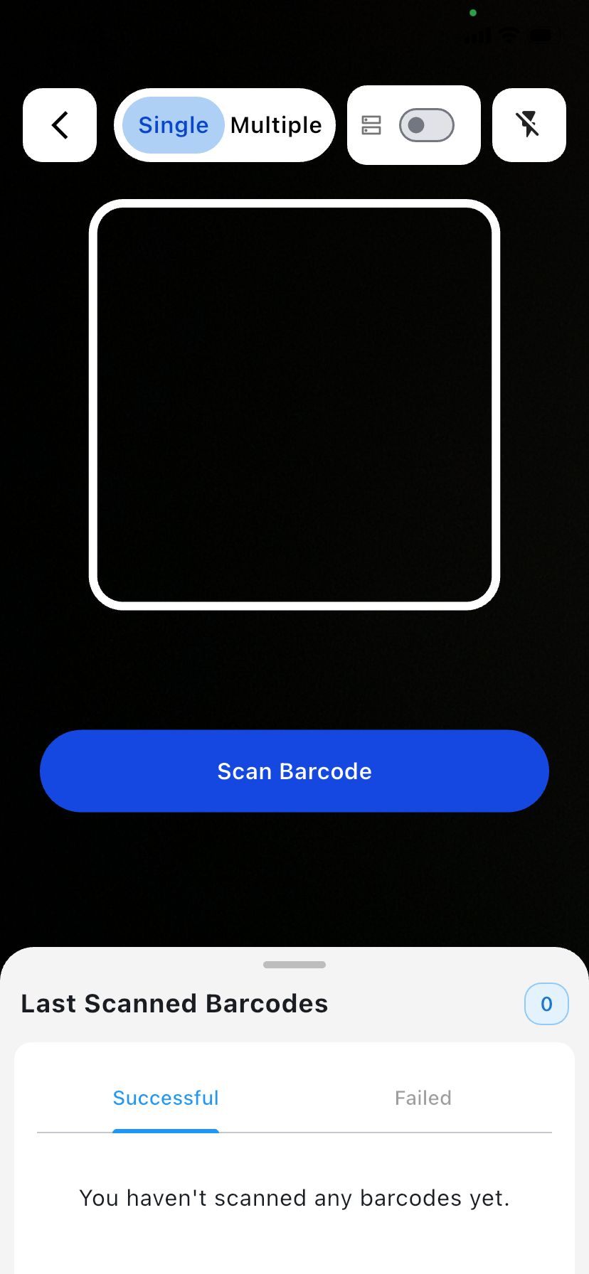 Camera scanning screen
