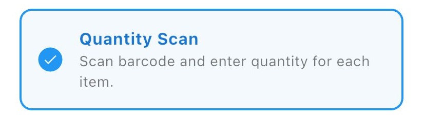 Quantity Scan group selected