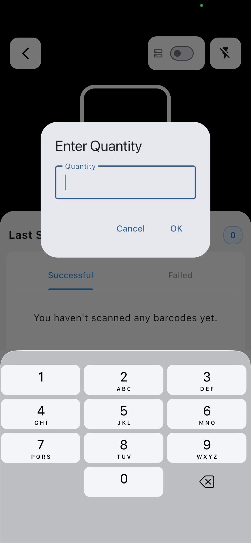 Enter quantity