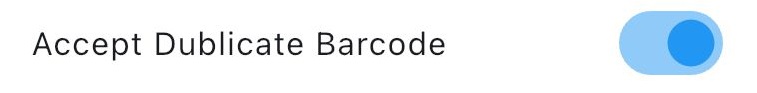 Accept Duplicate Barcode setting