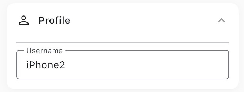 Profile settings
