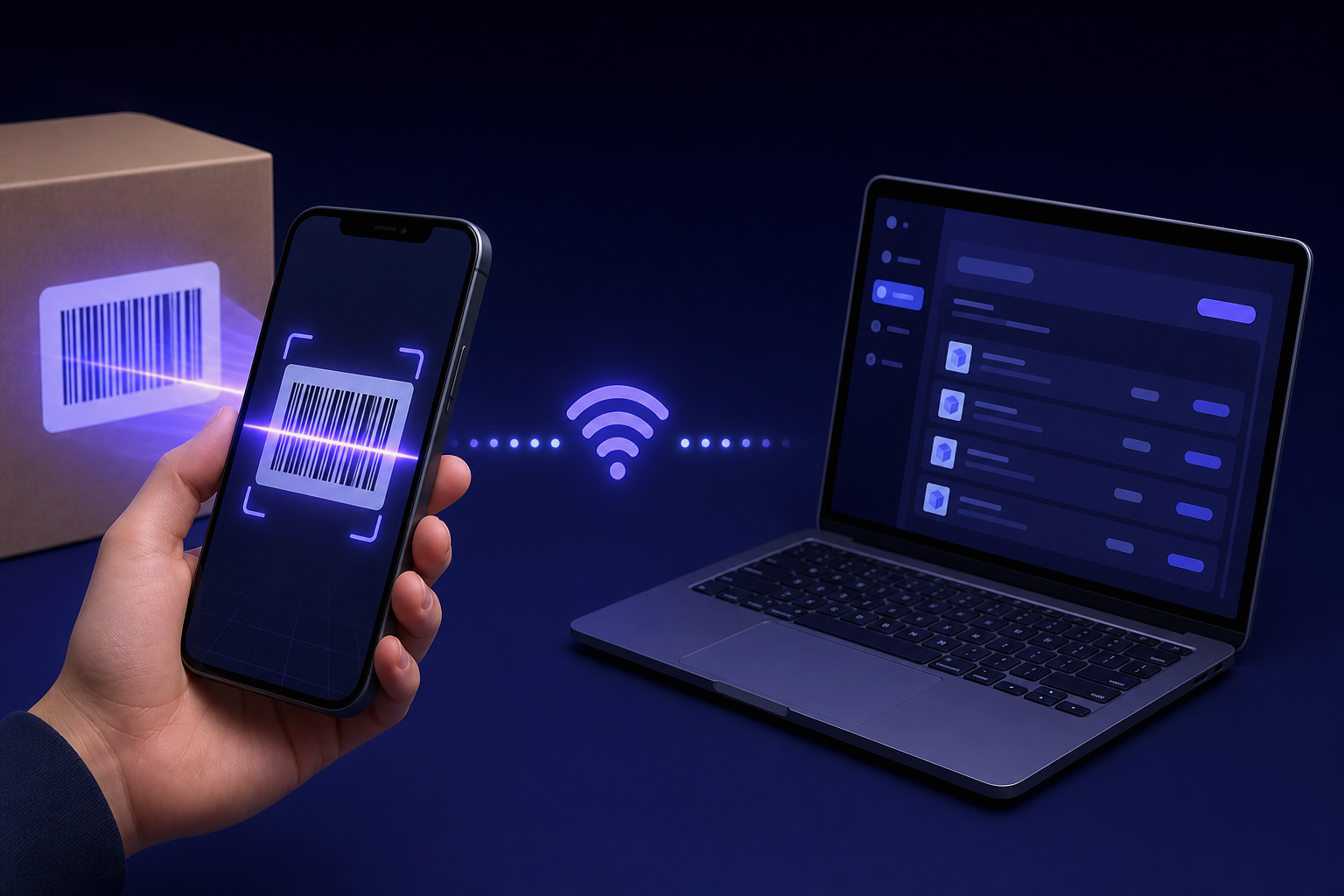 Telefonun WiFi üzerinden PC'ye barkod okutması